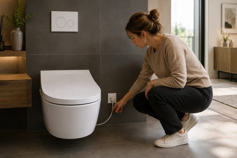 Prise électrique aux toilettes - la contrainte à anticiper pour un WC lavant