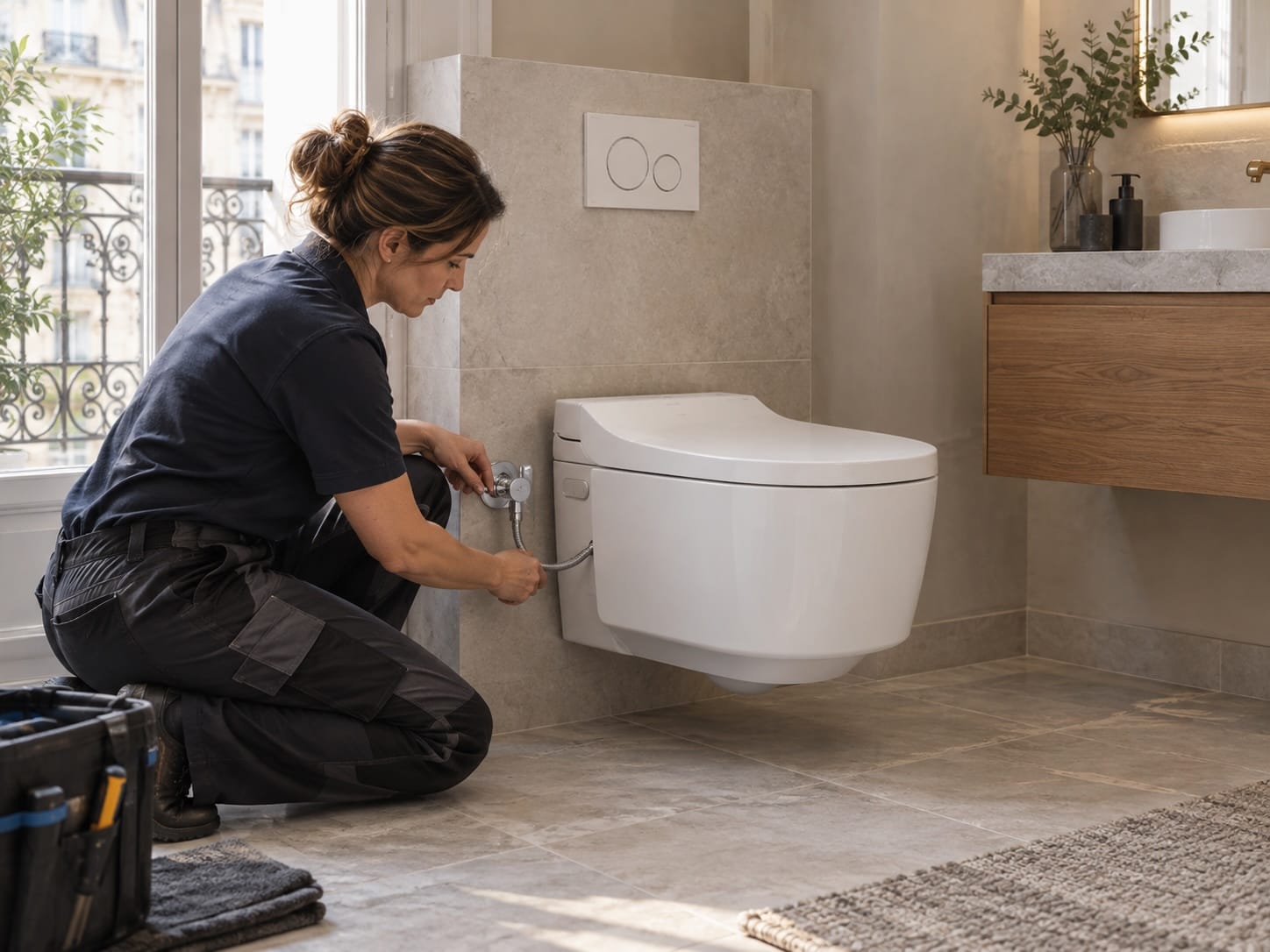 Raccorder un WC lavant à l’eau sans ouvrir la cloison